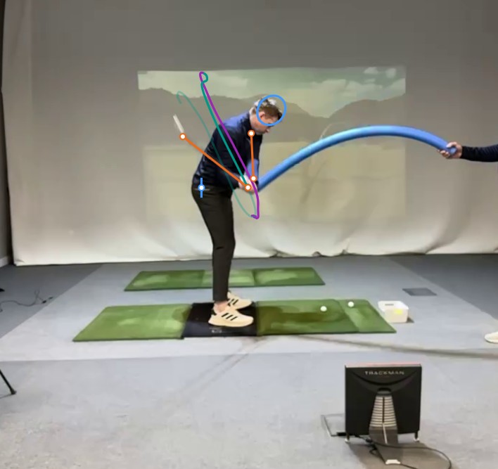 Drill image showing the club reorganising while the hands stay in a more functional corridor.